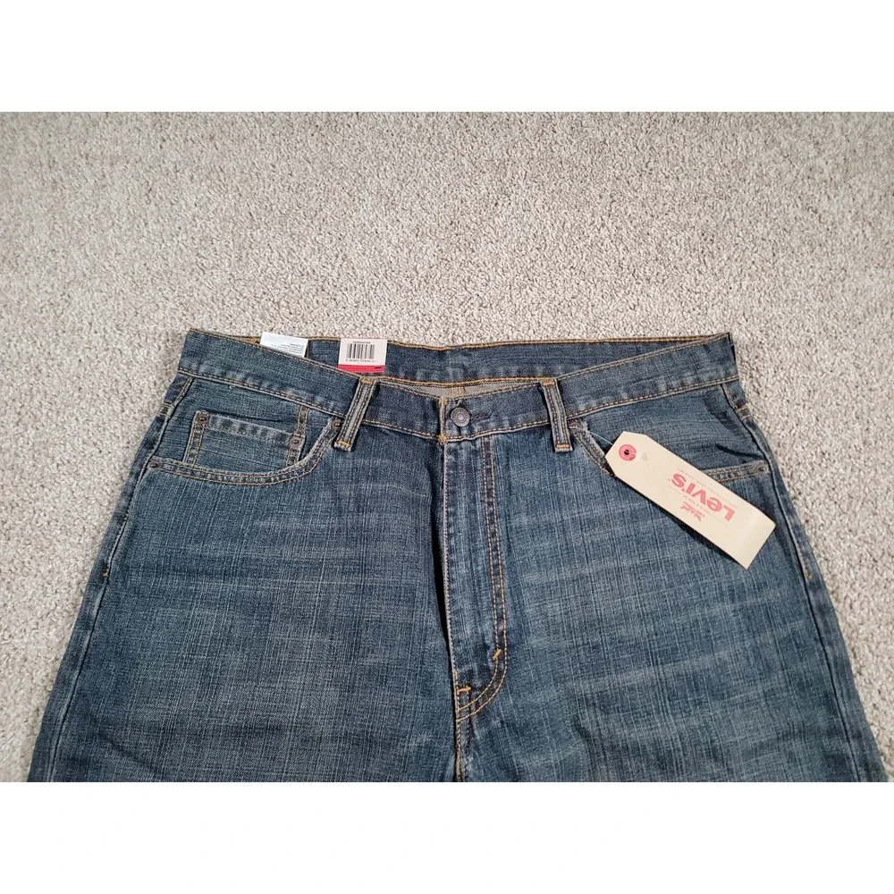 Levis Jeans Men's Size 38X32 550 Relaxed Fit Dark Wash Cotton Tapered Leg NWT